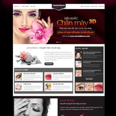 Theme WordPress dịch vụ phun xăm thẩm mỹ